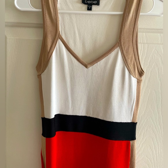 Bebe fitted mini dress in block colors, size S - Picture 3 of 4